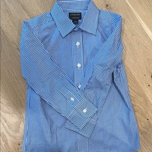 Crewcuts Blue and White Gingham Shirt. NWOT